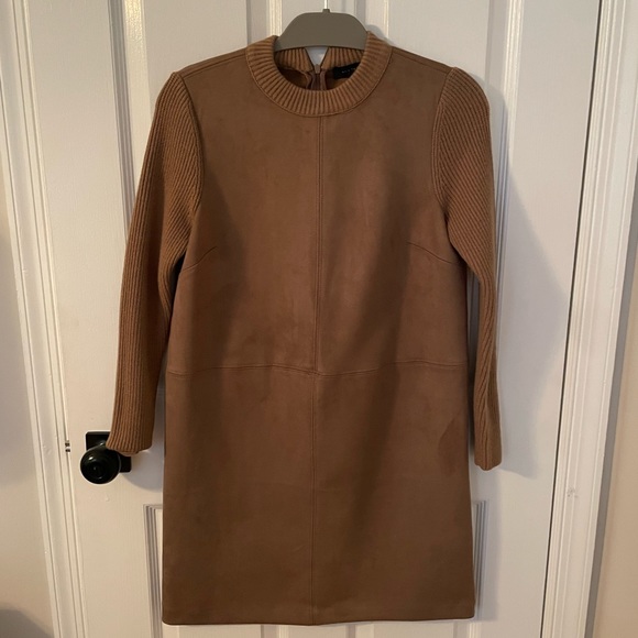 NWOT Ann Taylor Mixed Media Faux Suede and Knit Dress Small - Picture 5 of 7